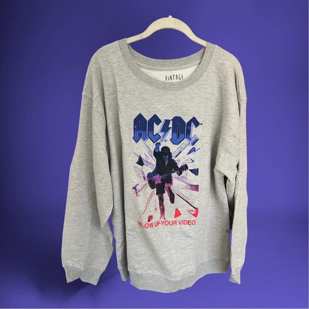 Vintage Canvas AC/DC Graphic Sweatshirt